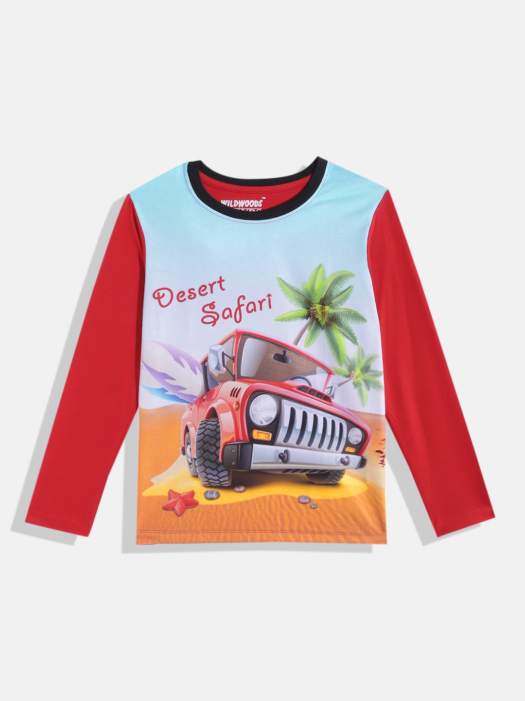 

Eteenz Boys Printed Pure Cotton T-shirt, Red