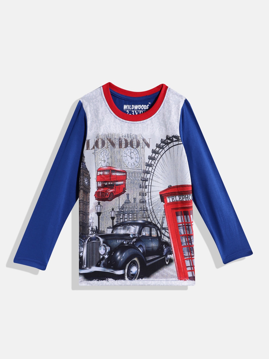 

Eteenz Boys Pure Cotton Graphic Printed T-shirt, Blue