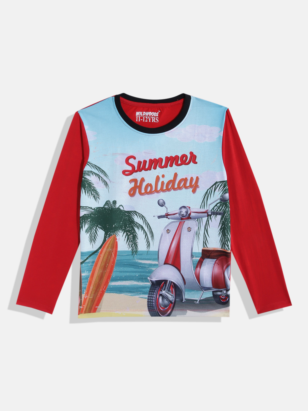 

Eteenz Boys Printed Pure Cotton T-shirt, Red