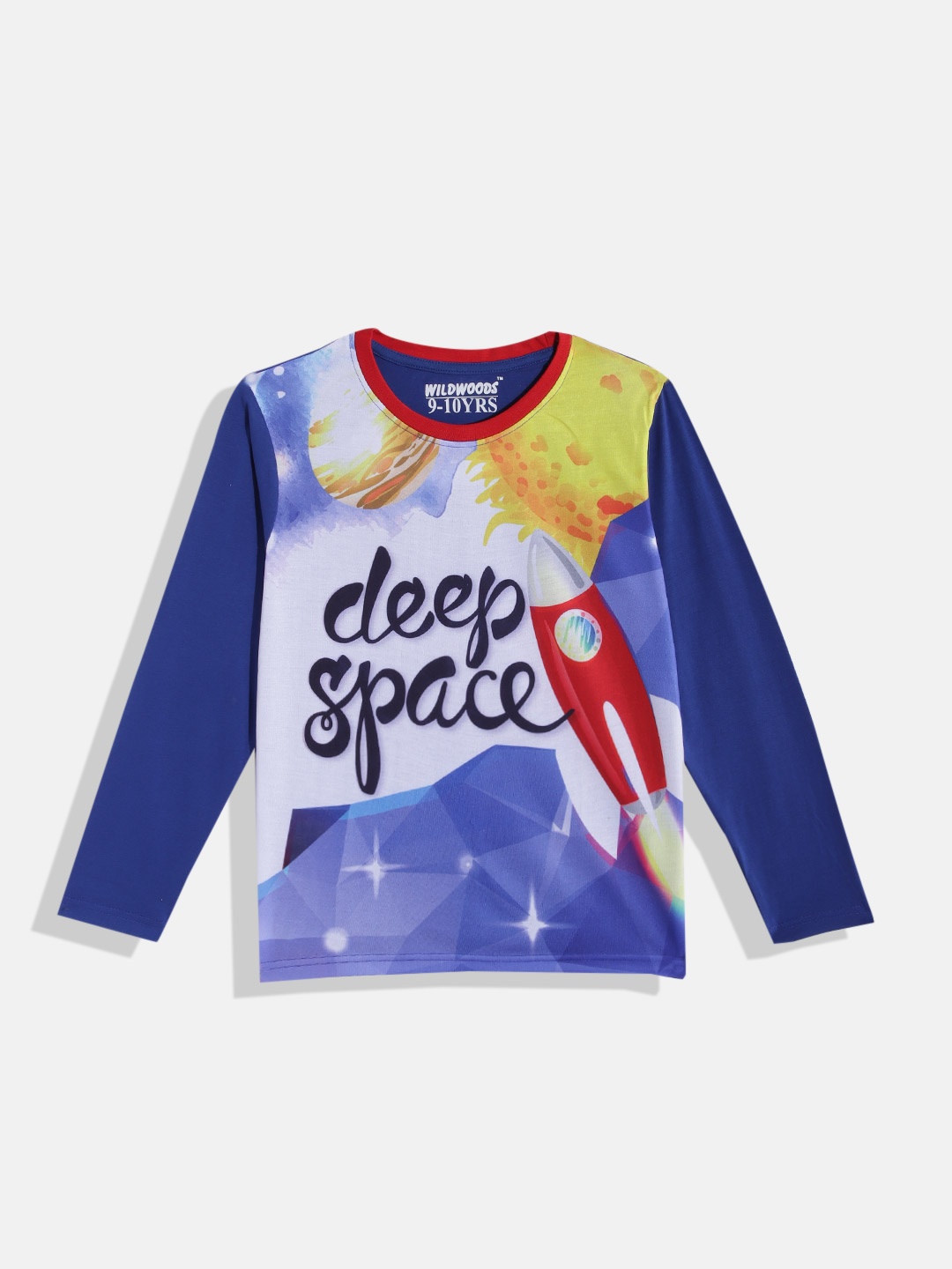 

Eteenz Boys Printed Pure Cotton T-shirt, Blue
