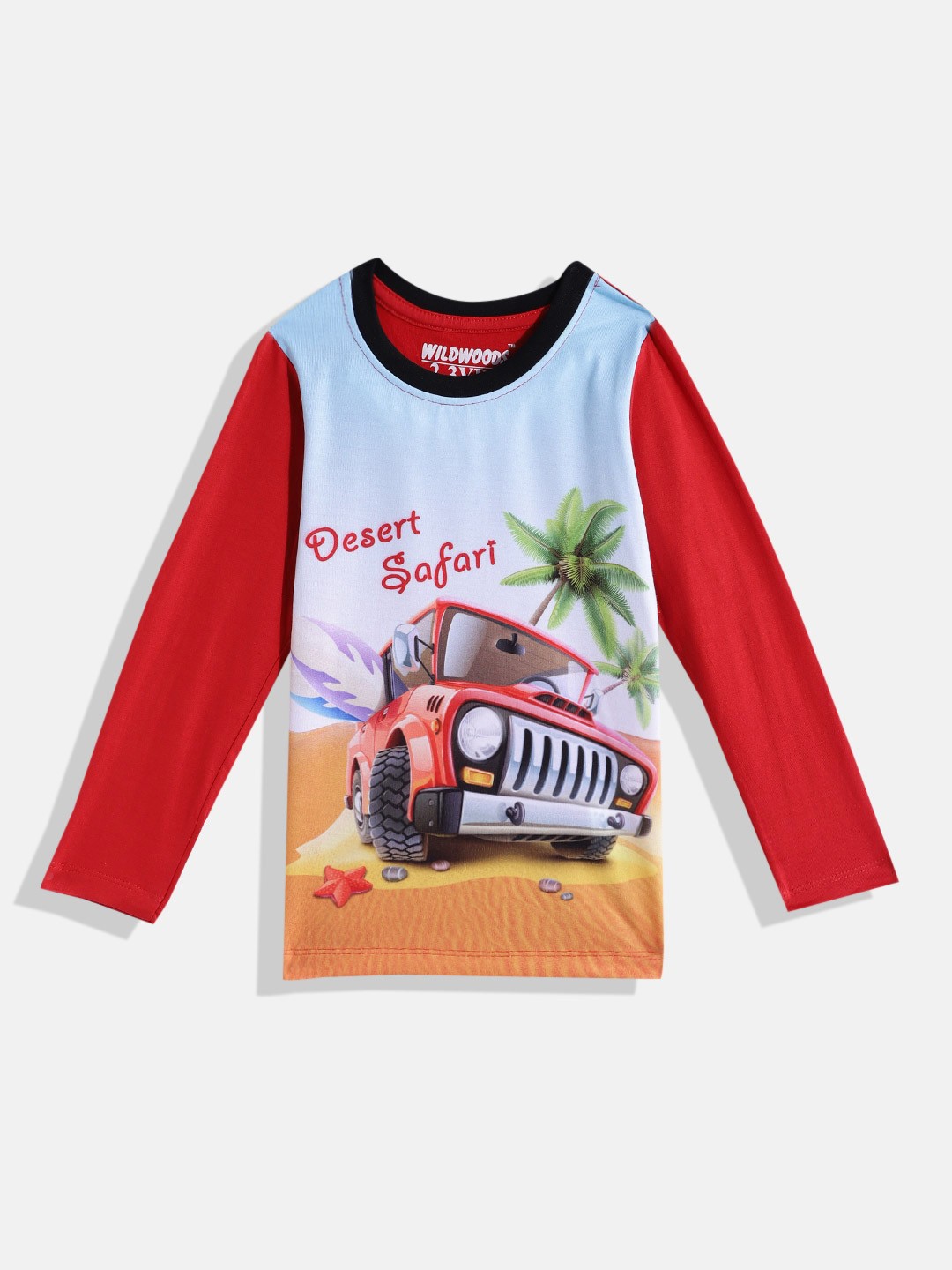 

Eteenz Boys Pure Pure Cotton Graphic Printed T-shirt, Red