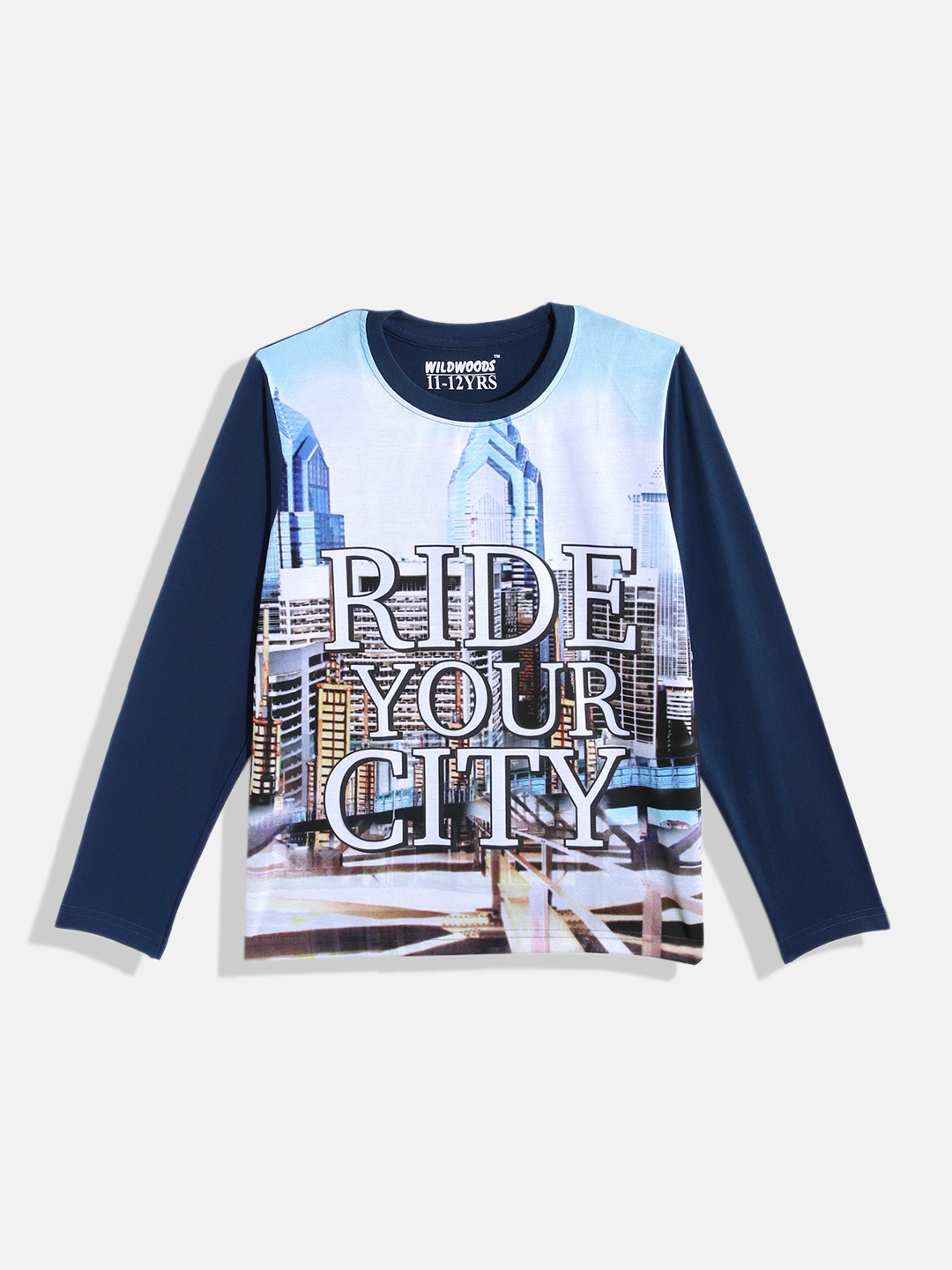 

Eteenz Boys Graphic Printed Pure Cotton T-shirt, Navy blue