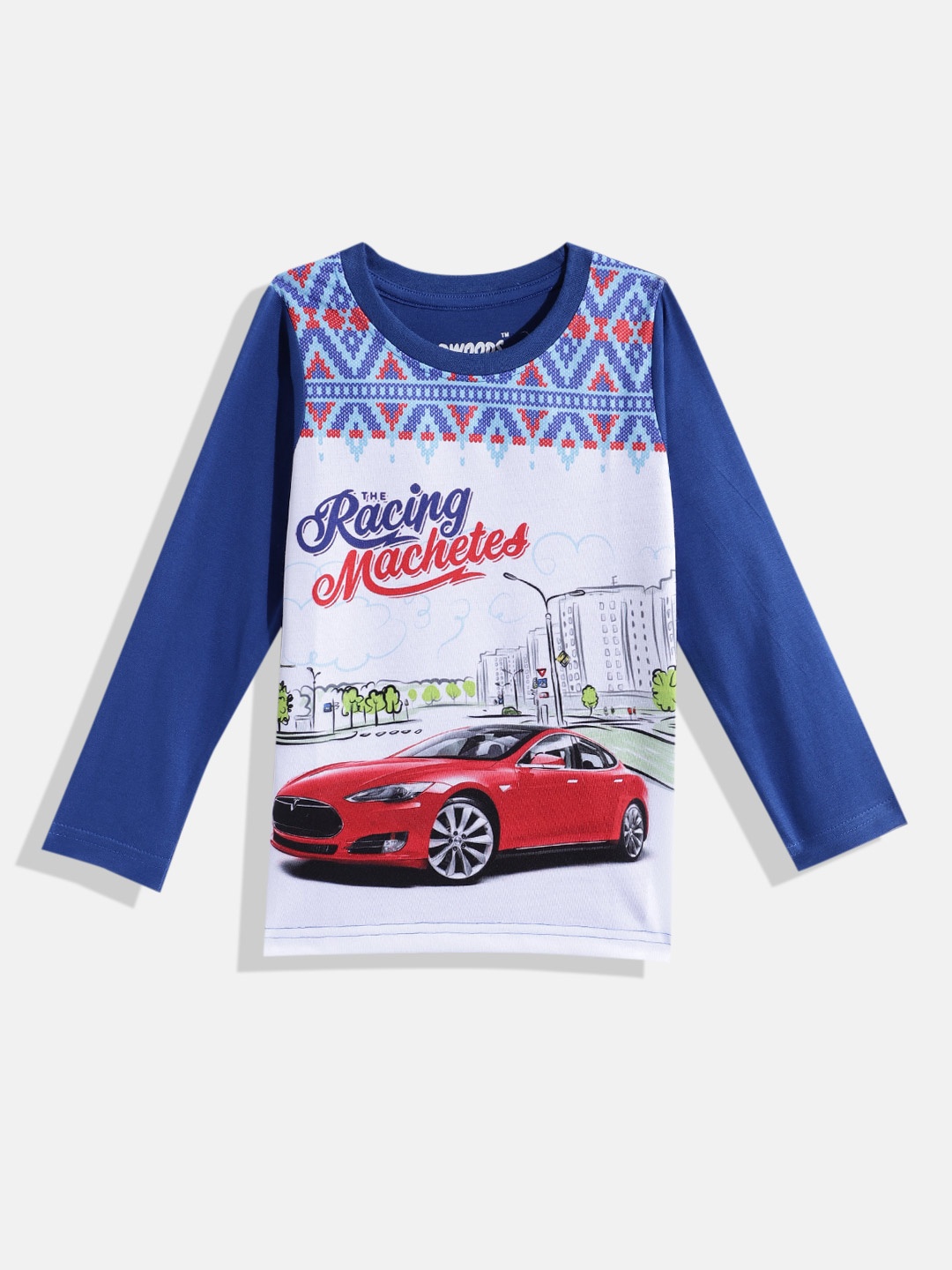 

Eteenz Boys Pure Pure Cotton Graphic Printed T-shirt, Blue