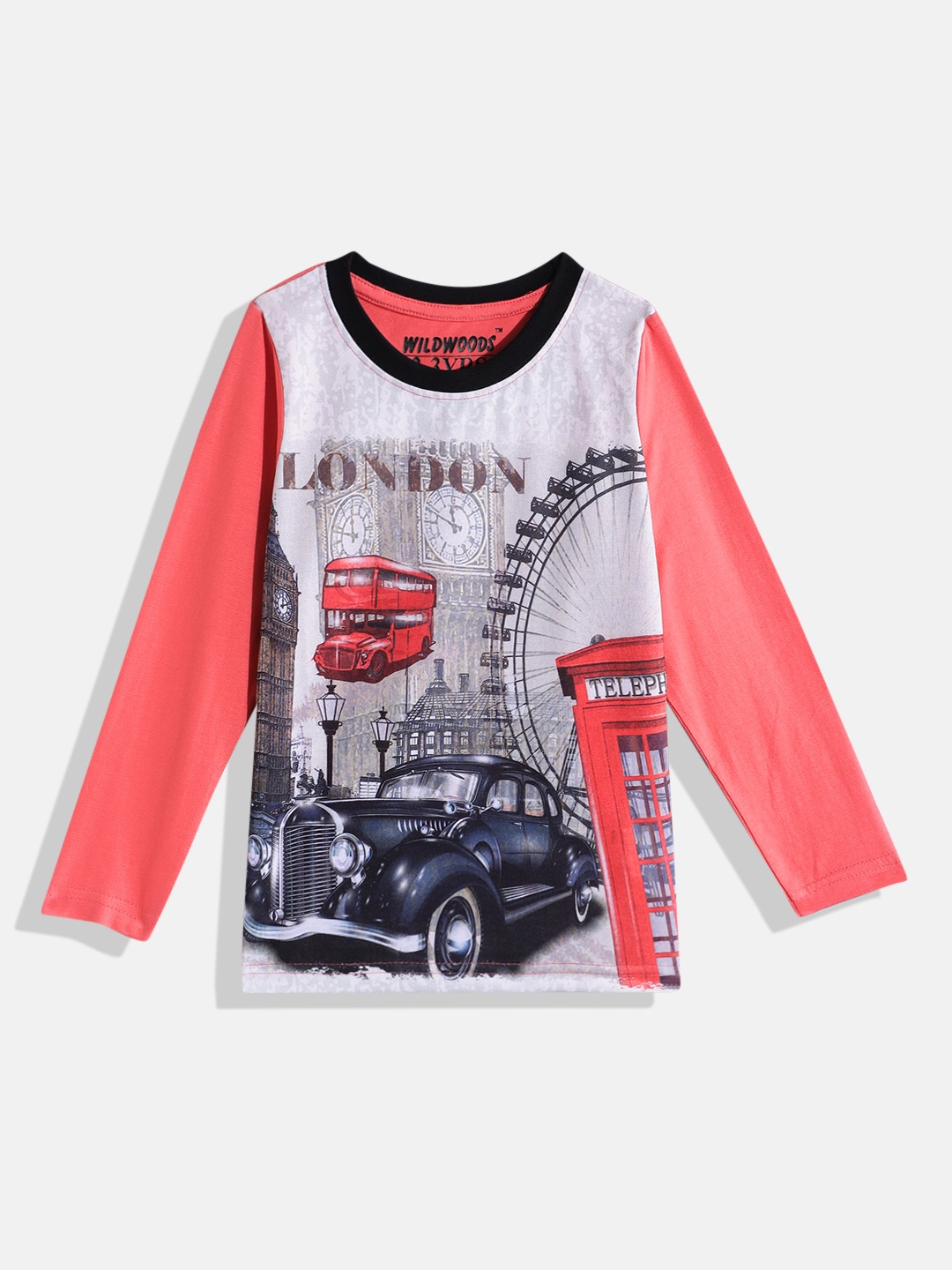 

Eteenz Boys Pure Pure Cotton Graphic Printed T-shirt, Pink