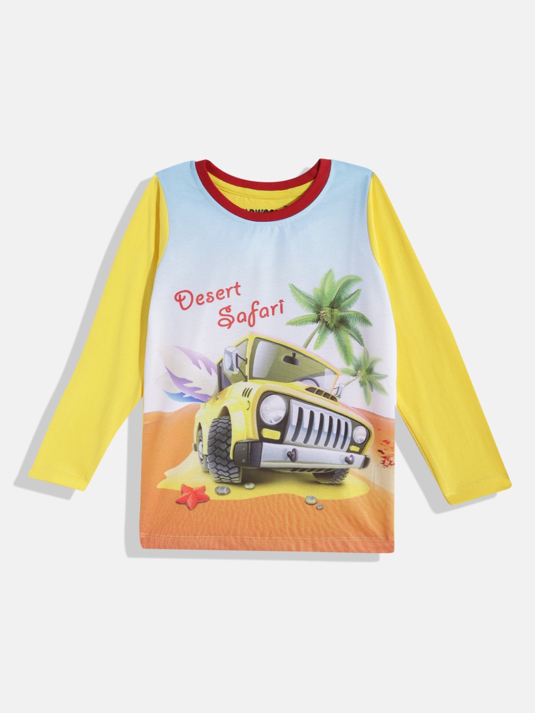 

Eteenz Boys Graphic Printed Premium Cotton T-shirt, Yellow