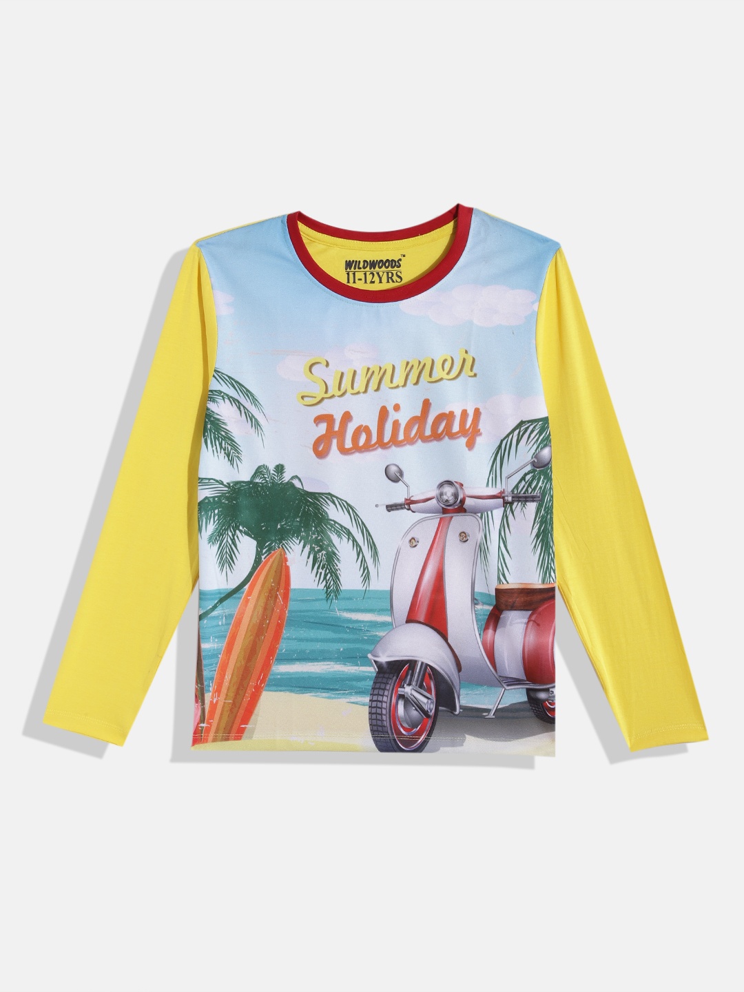 

Eteenz Boys Printed Pure Cotton T-shirt, Yellow