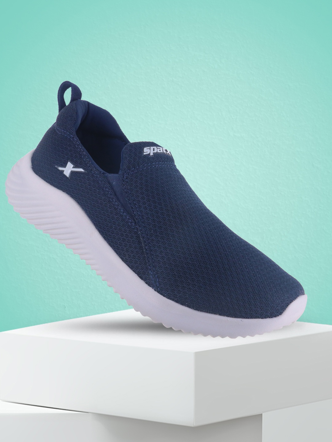 

Sparx Men Textured Slip-On Walking Shoes, Navy blue