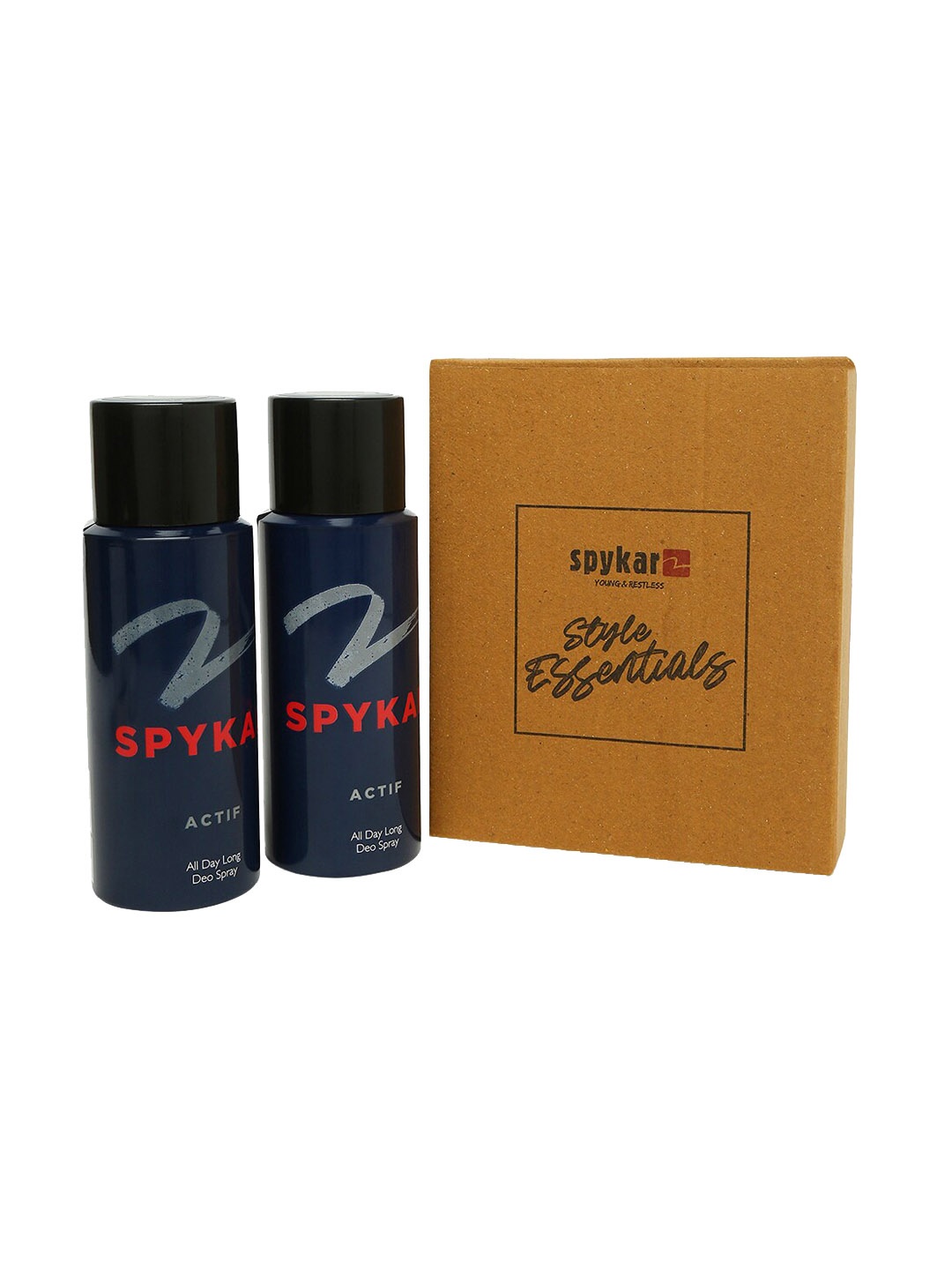 

SPYKAR Men Set of 2 Actif All Day Long Deo Sprays - 150ml (100g) Each, Navy blue