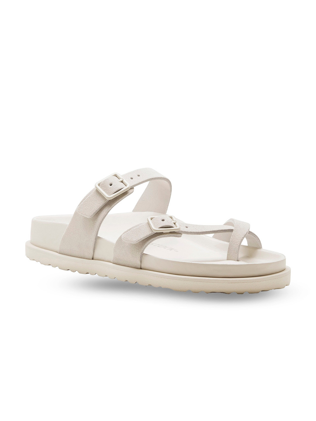 

Birkenstock Unisex Mayari Narrow Width Buckle Multi Strap Comfort Sandals, Cream