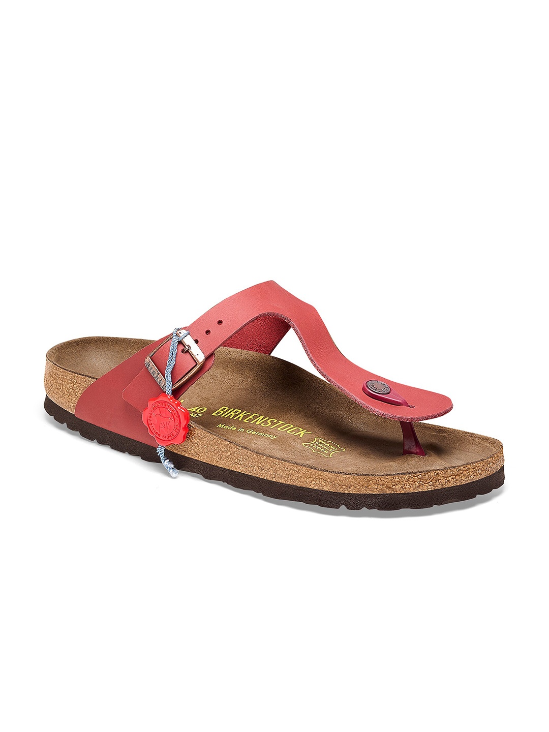 

Birkenstock Unisex Gizeh Regular Width Buckle Thong Comfort Sandals, Red