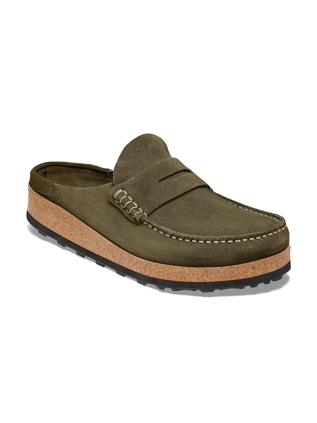

Birkenstock Naples Thyme Regular Width Suede Leather Low Shoes, Green