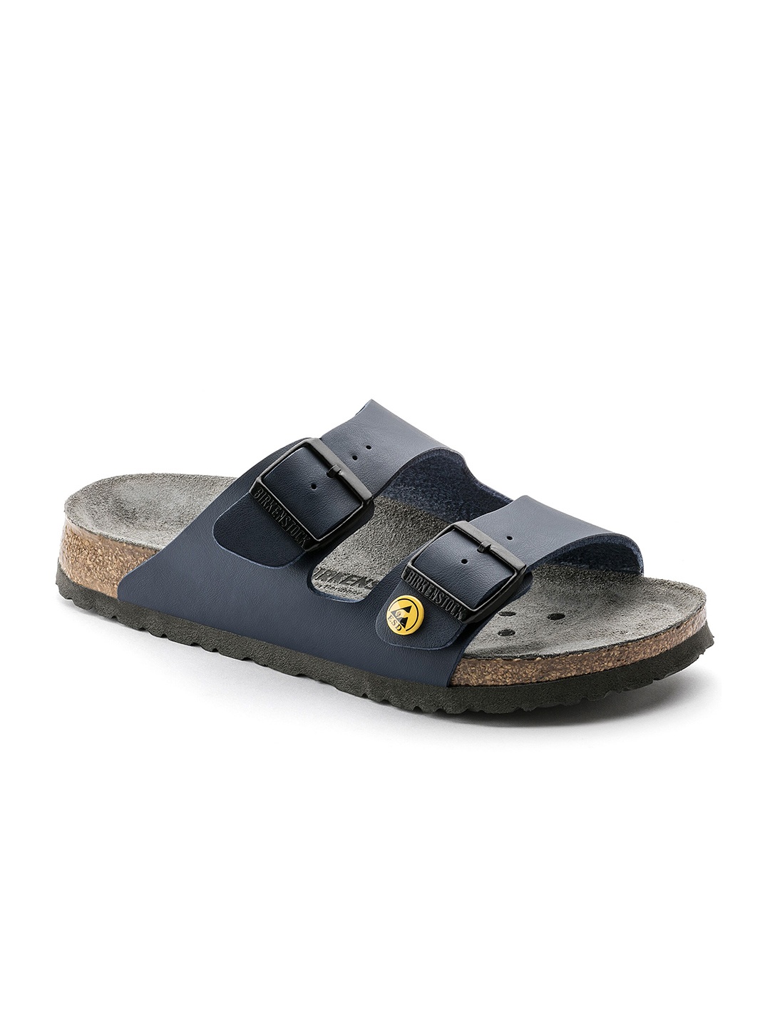 

Birkenstock Arizona Esd Blue Regular Width Birko-Flor Two-Strap Sandals, Navy blue