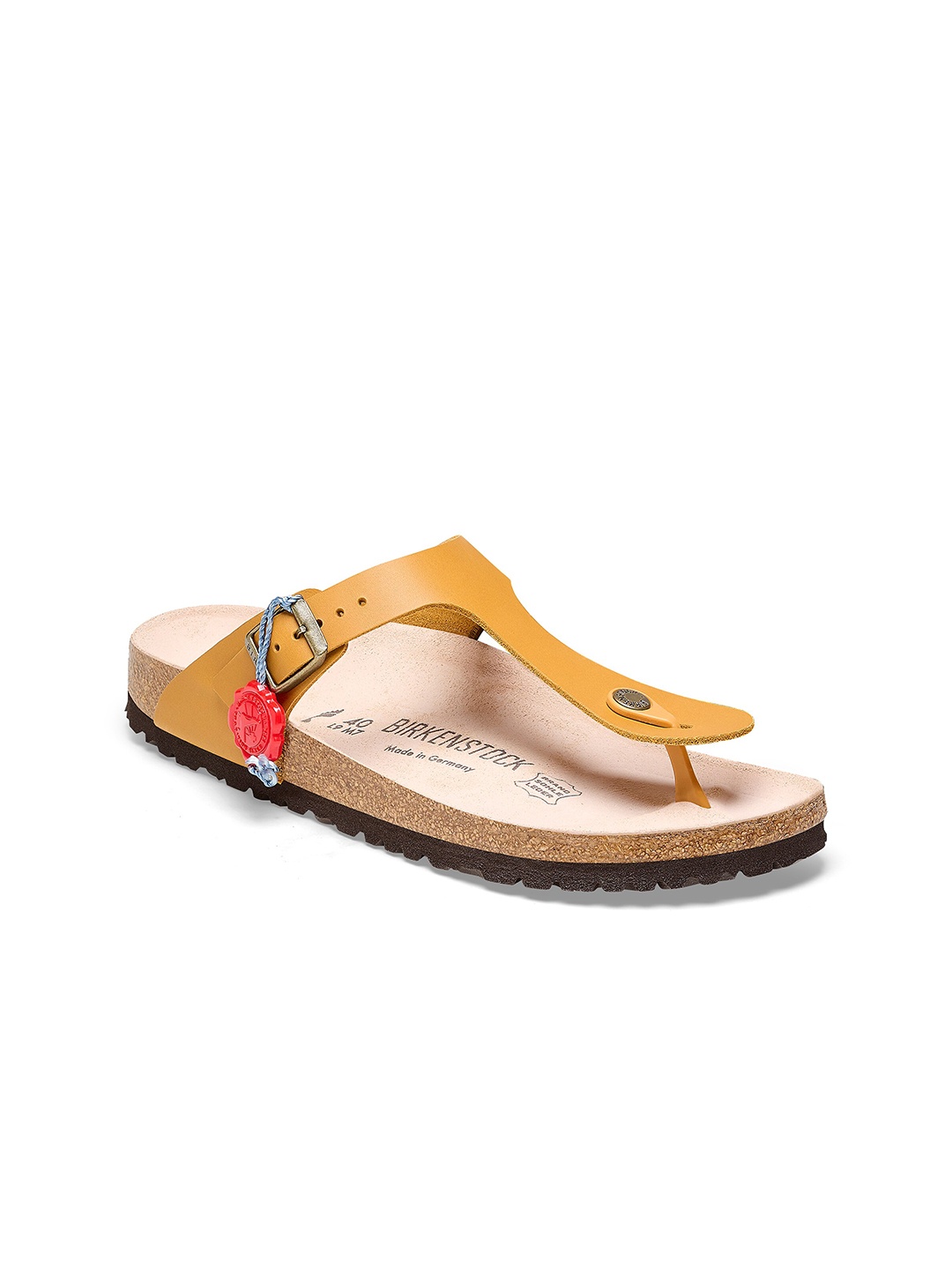 

Birkenstock Gizeh Brown Regular Width Natural Leather Thong, Yellow