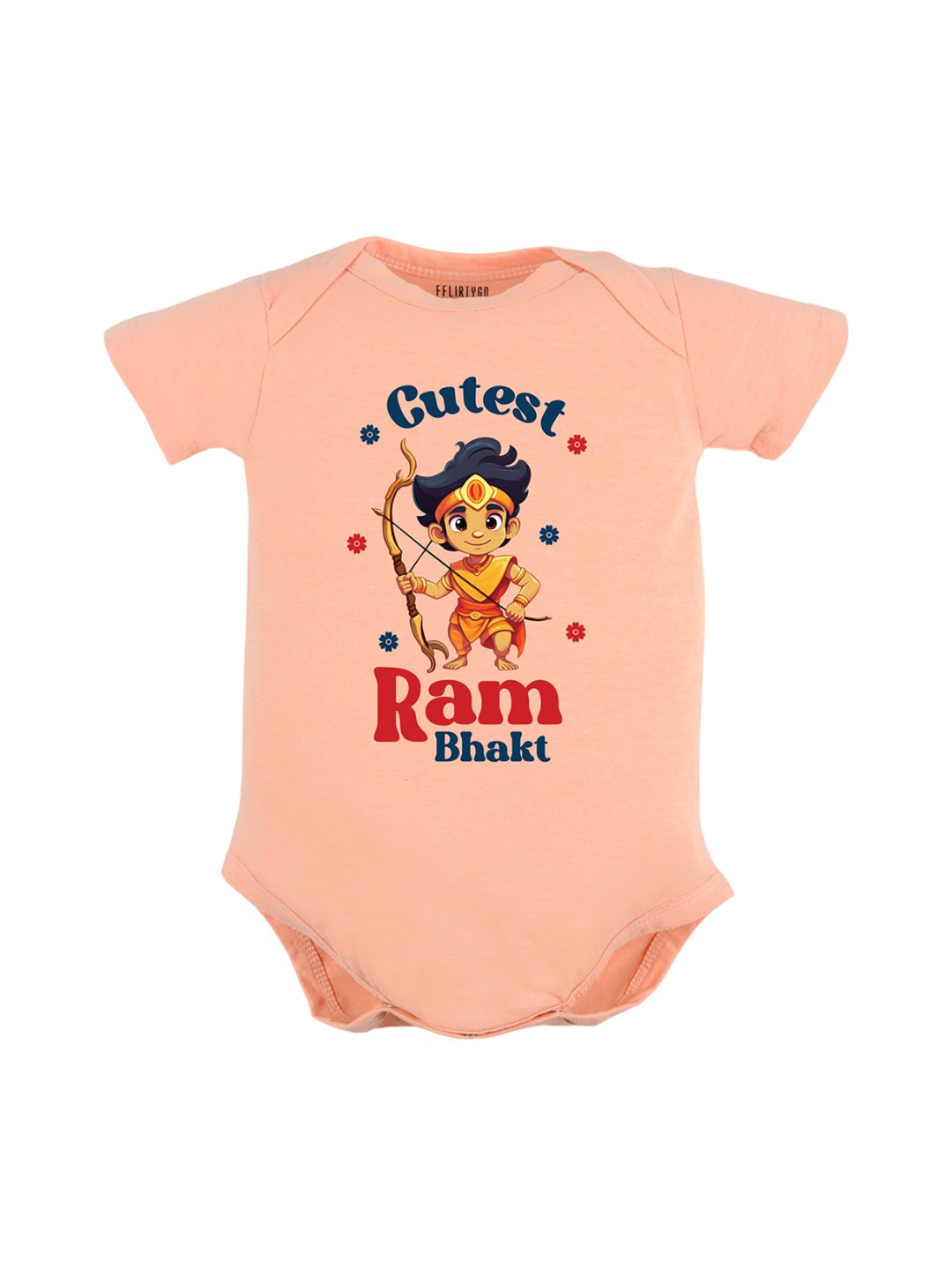 

FFLIRTYGO Infants Graphic Printed Cotton Bodysuit, Peach