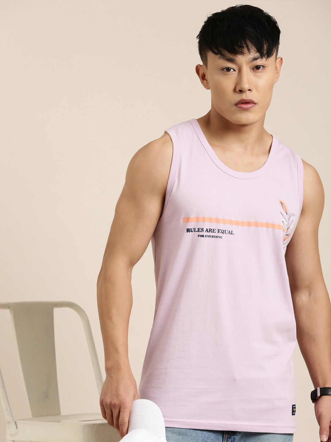 

Joven Typography Printed Sleeveless Cotton Innerwear Vests JV-05, Purple