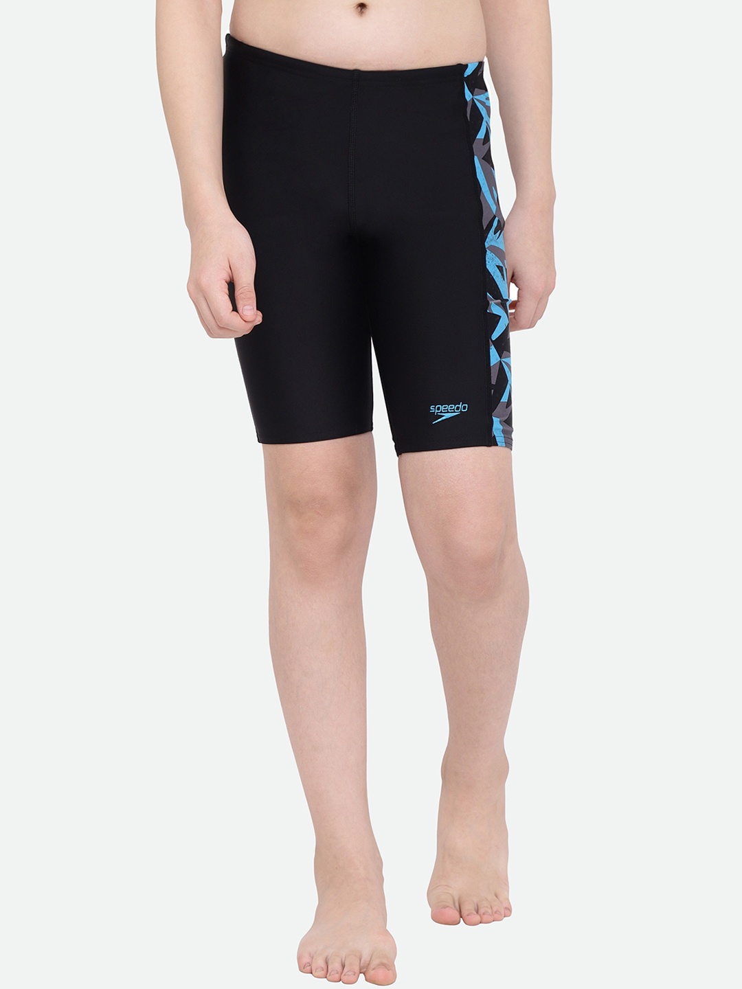 

Speedo Boys Endurance Chlorine Resistant UPF 40 Hyperboom Print Jammer, Black