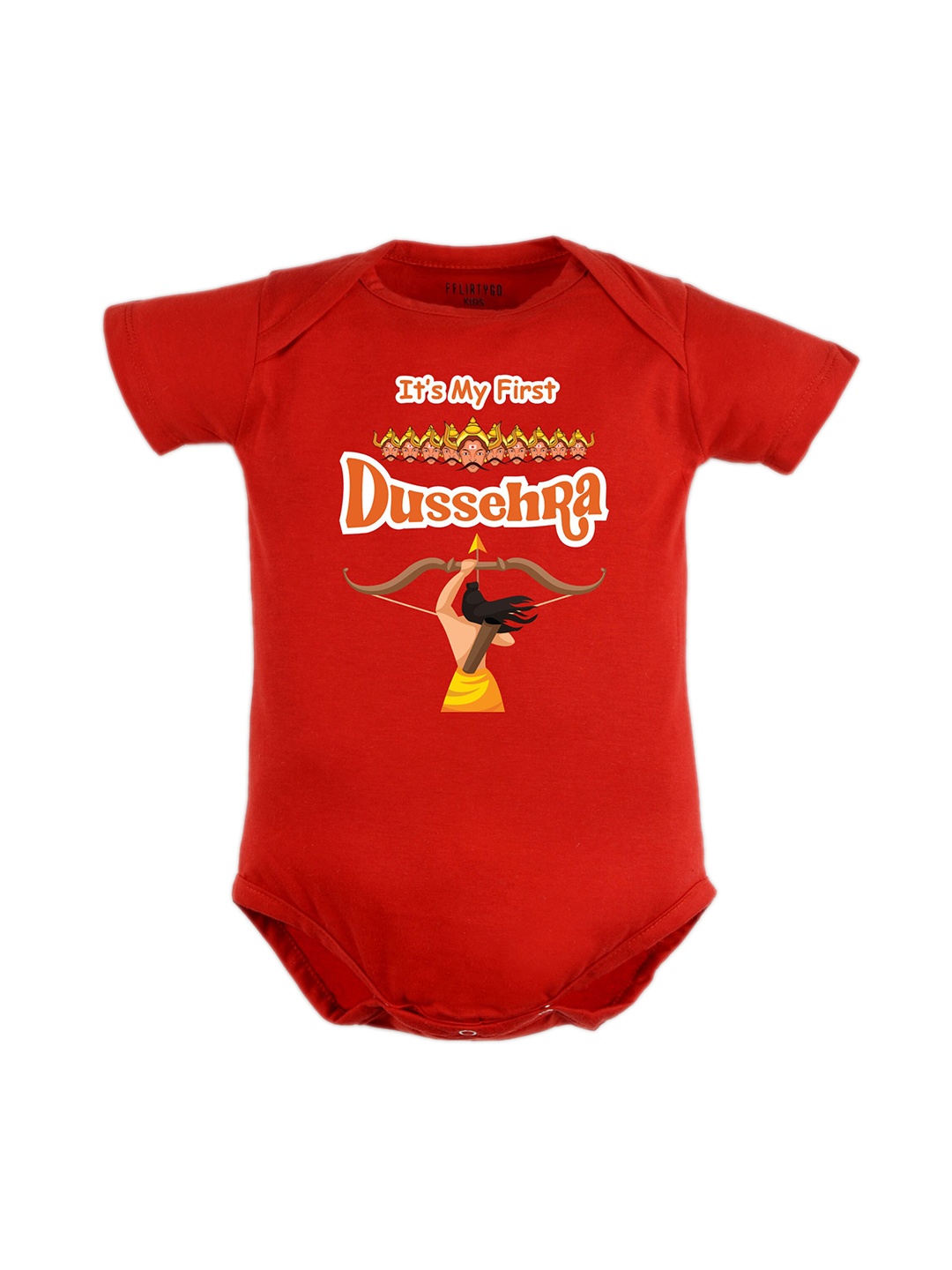 

FFLIRTYGO Infants Printed Pure Cotton Bodysuit, Red