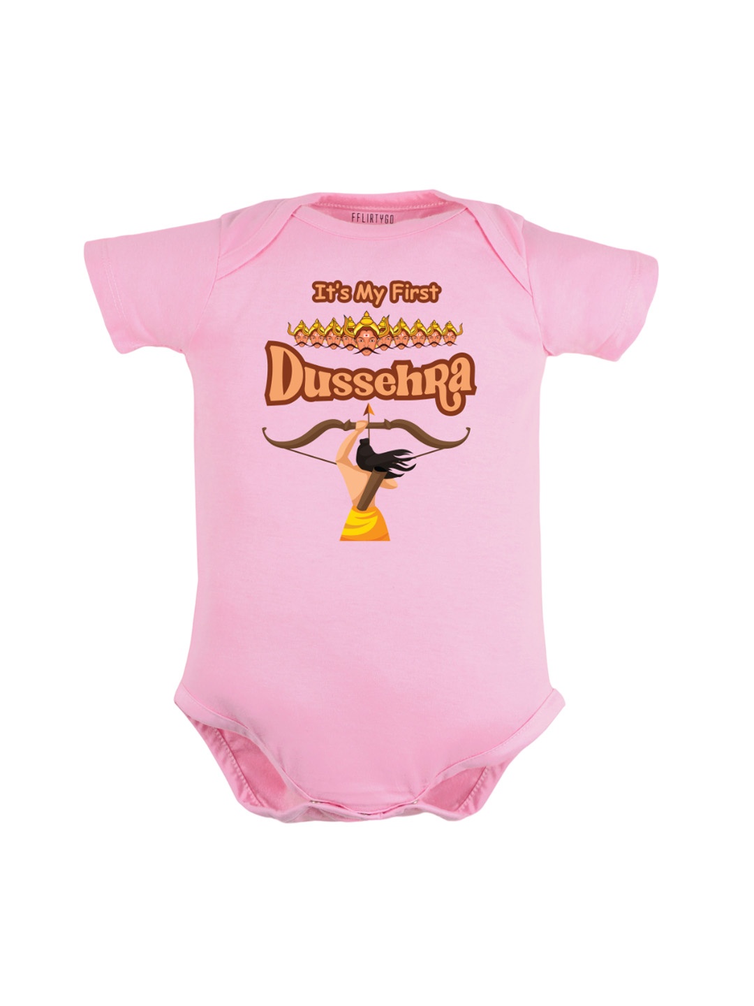 

FFLIRTYGO Infants Printed Pure Cotton Bodysuit, Pink