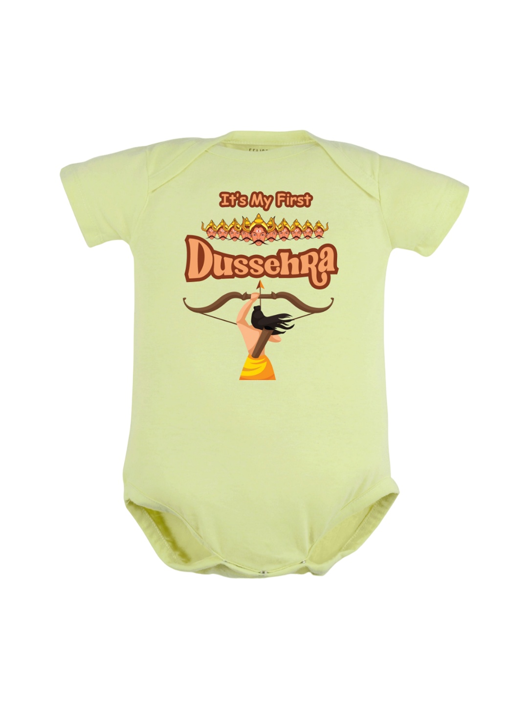 

FFLIRTYGO Infants Dussehra Special Printed Cotton Bodysuit, Green