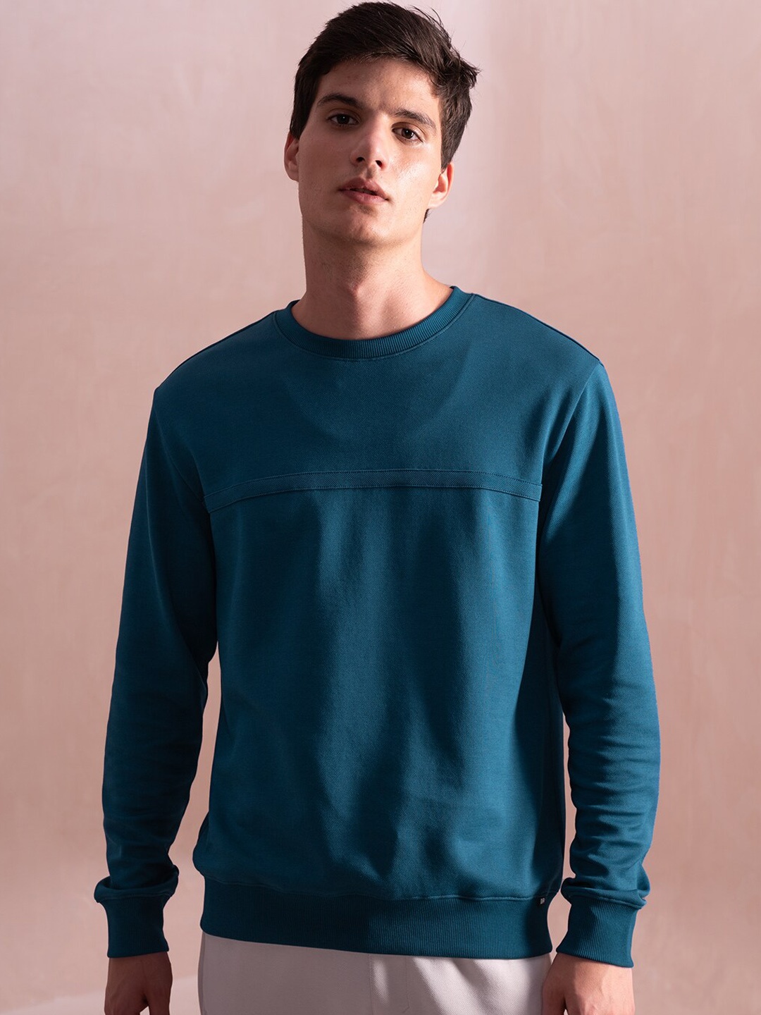 

DAMENSCH tatement Elemental Soft premium Cotton Blend Sweatshirt, Teal