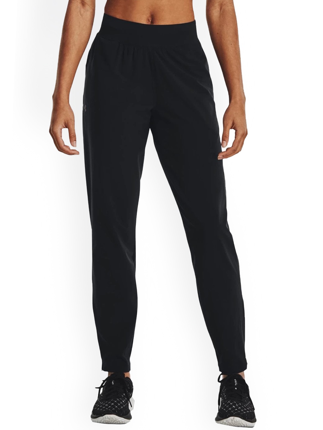 

UNDER ARMOUR Women Polyester Mind-Rise Track Pants, Black