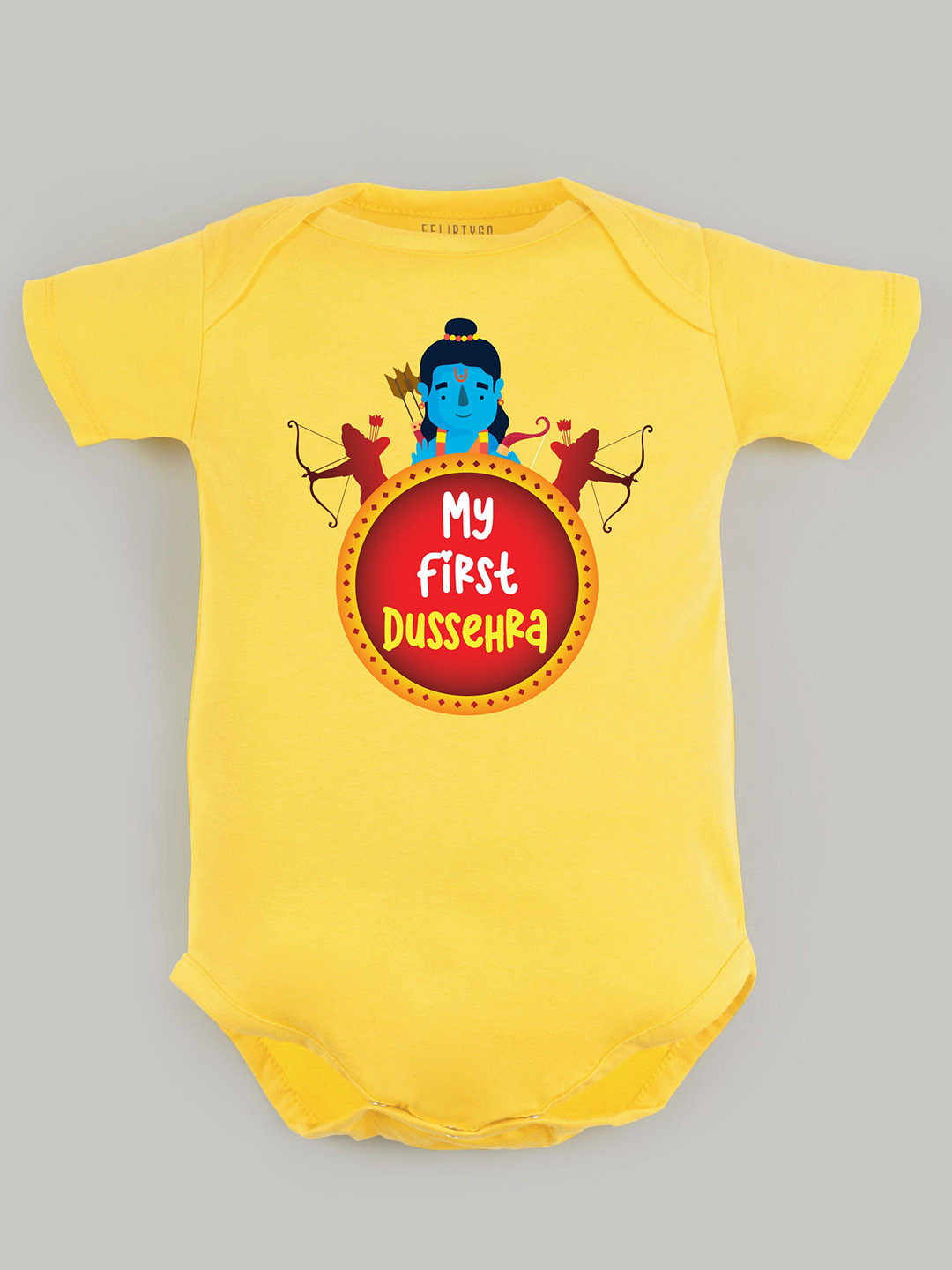 

FFLIRTYGO Infants Printed Pure Cotton Bodysuit, Yellow