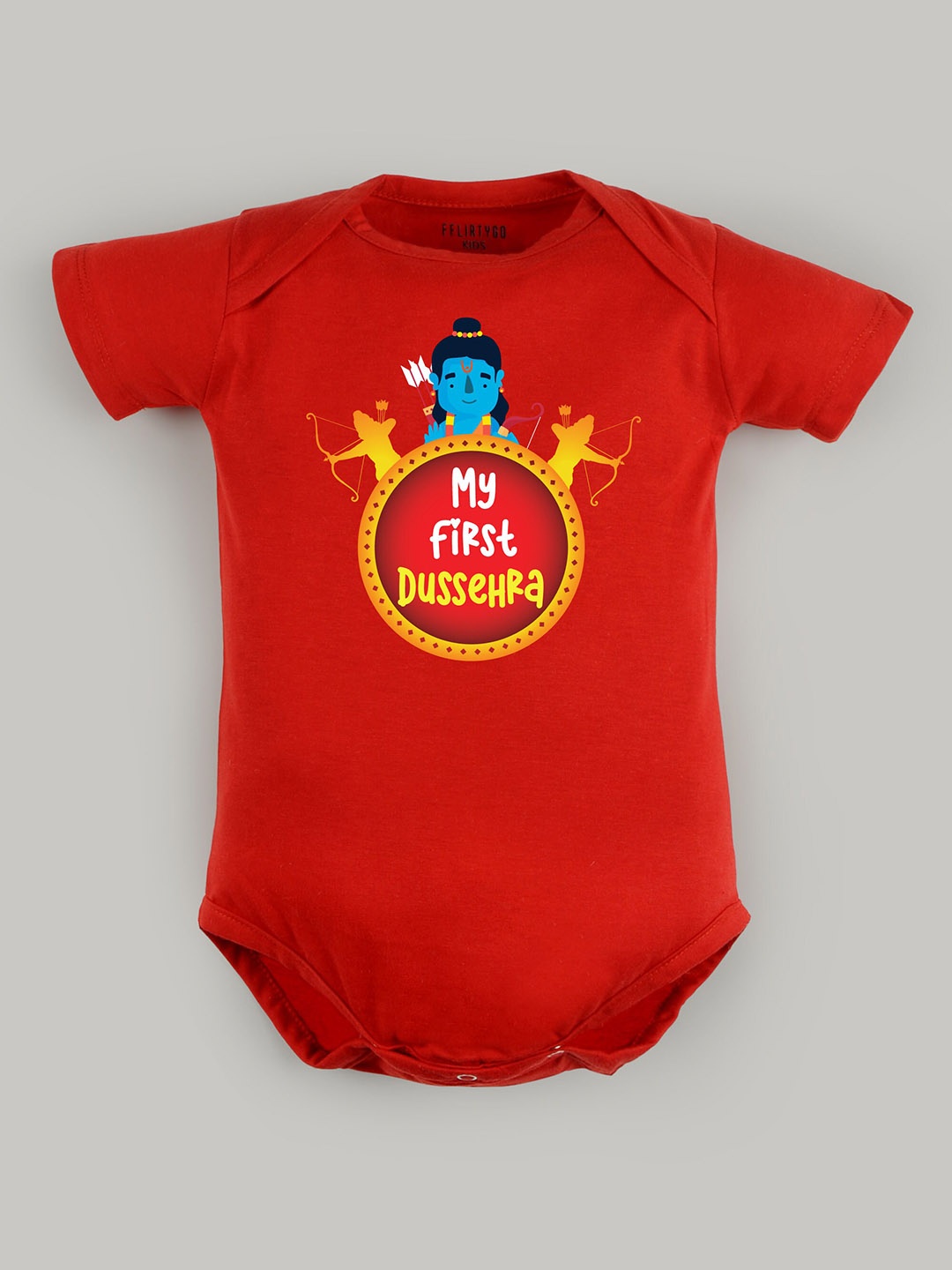 

FFLIRTYGO Infants Printed Pure Cotton Bodysuit, Red