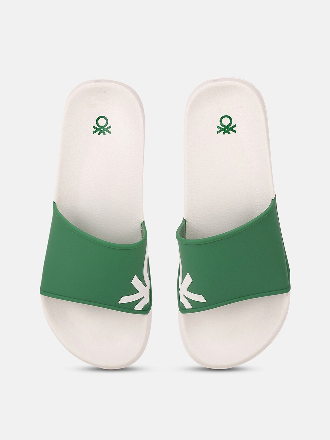 

United Colors of Benetton Men Printed Sliders, Green