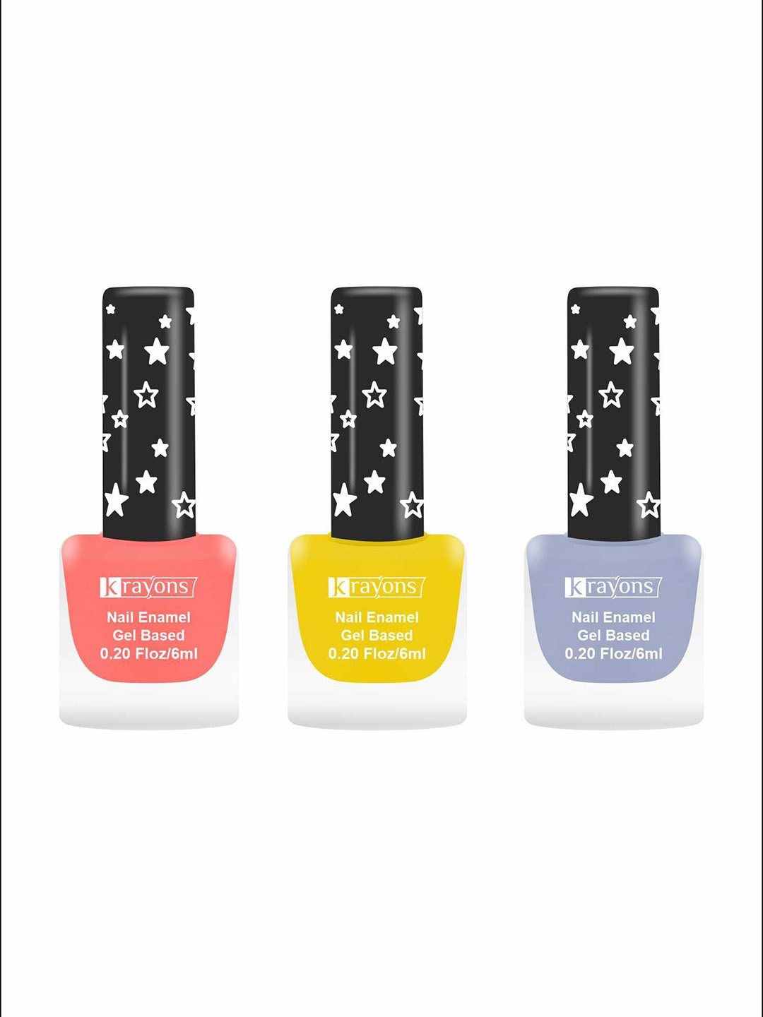 

krayons Set of 3 Cute Super Matte Quick Dry Long Lasting Gel Based Nail Enamel - 6 ml each, Peach