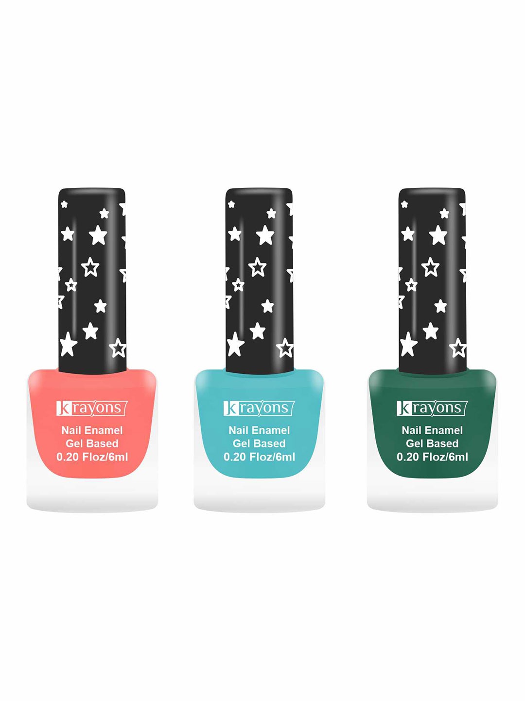 

krayons Set of 3 Cute Super Matte Quick Dry Long Lasting Gel Based Nail Enamel - 6 ml each, Peach