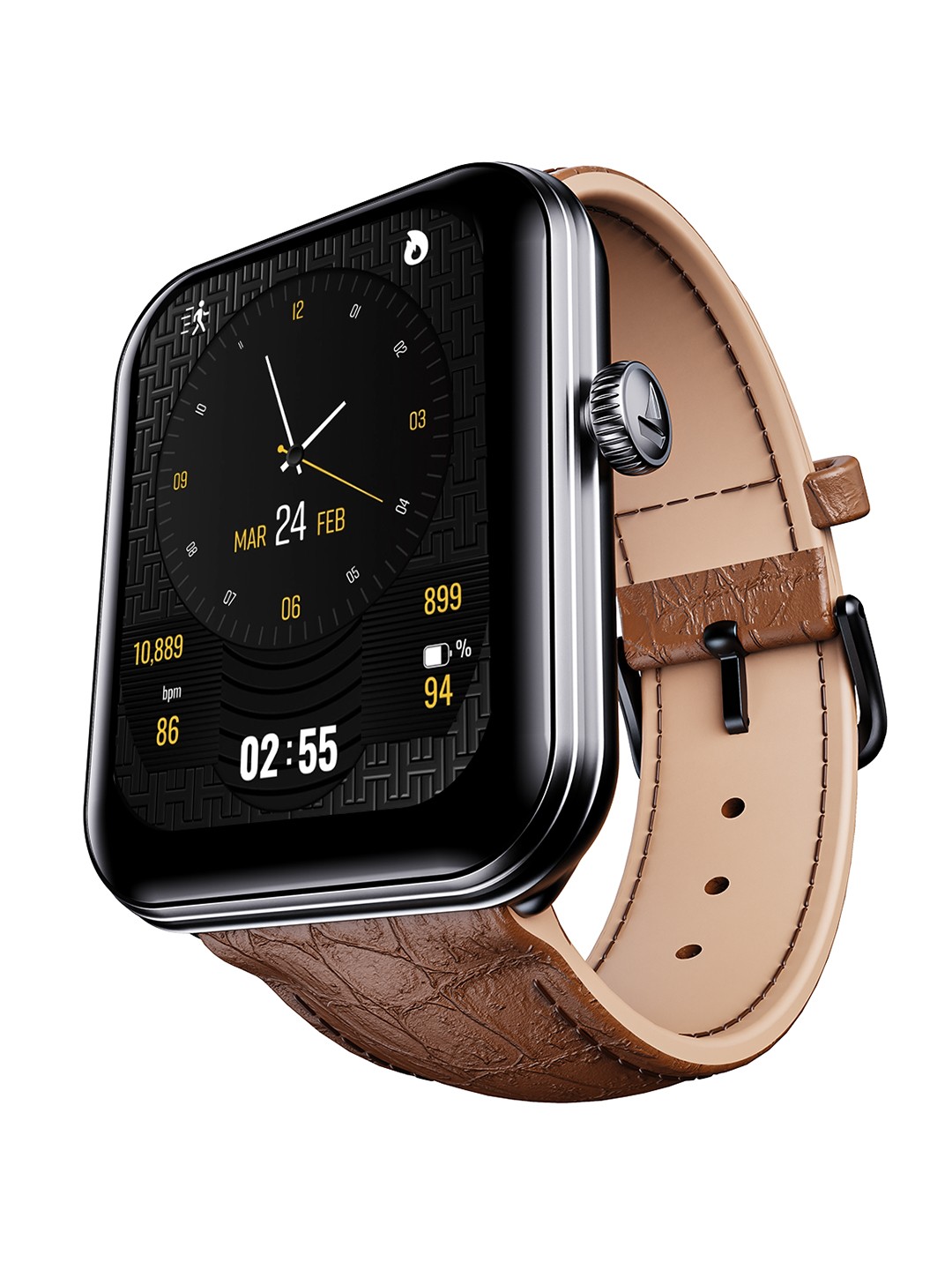 

boAt Brown Storm Plus 1.78" AMOLED Display Leather Smart Watch