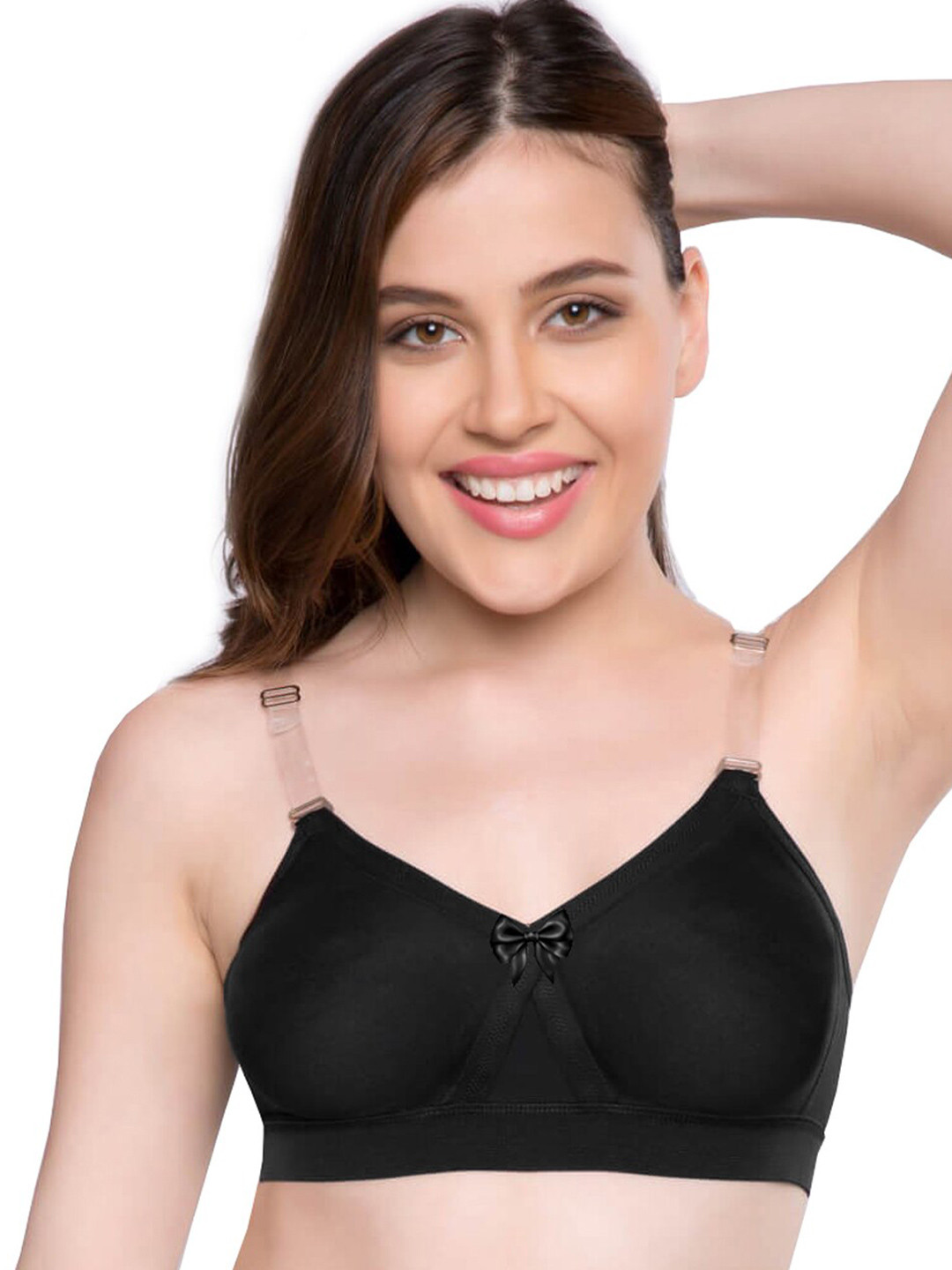 

SONA Non Padded Full Coverage Cotton T-shirt Bra With All Day Comfort, Black