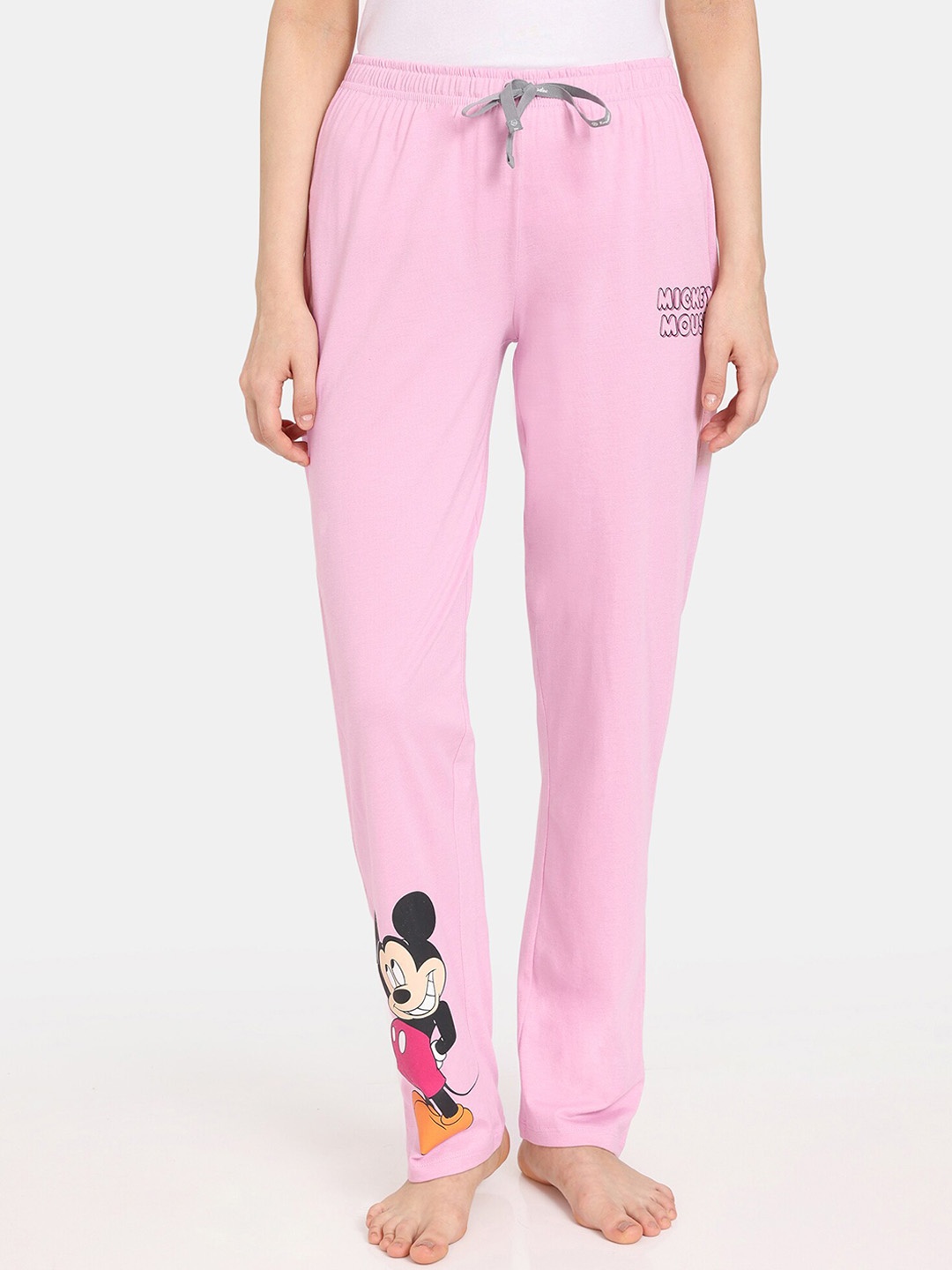 

Rosaline by Zivame Women Mickey Mouse Printed Lounge Pants, Pink