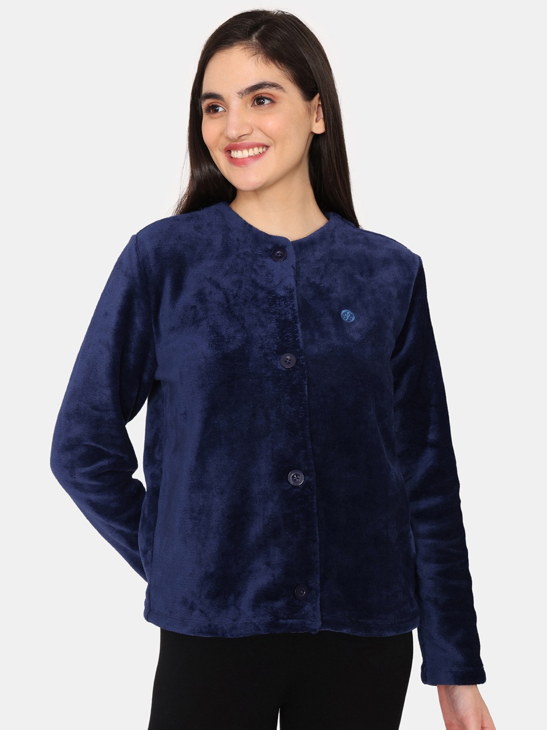 

Rosaline by Zivame Round Neck Lounge Shirt Style Top, Blue