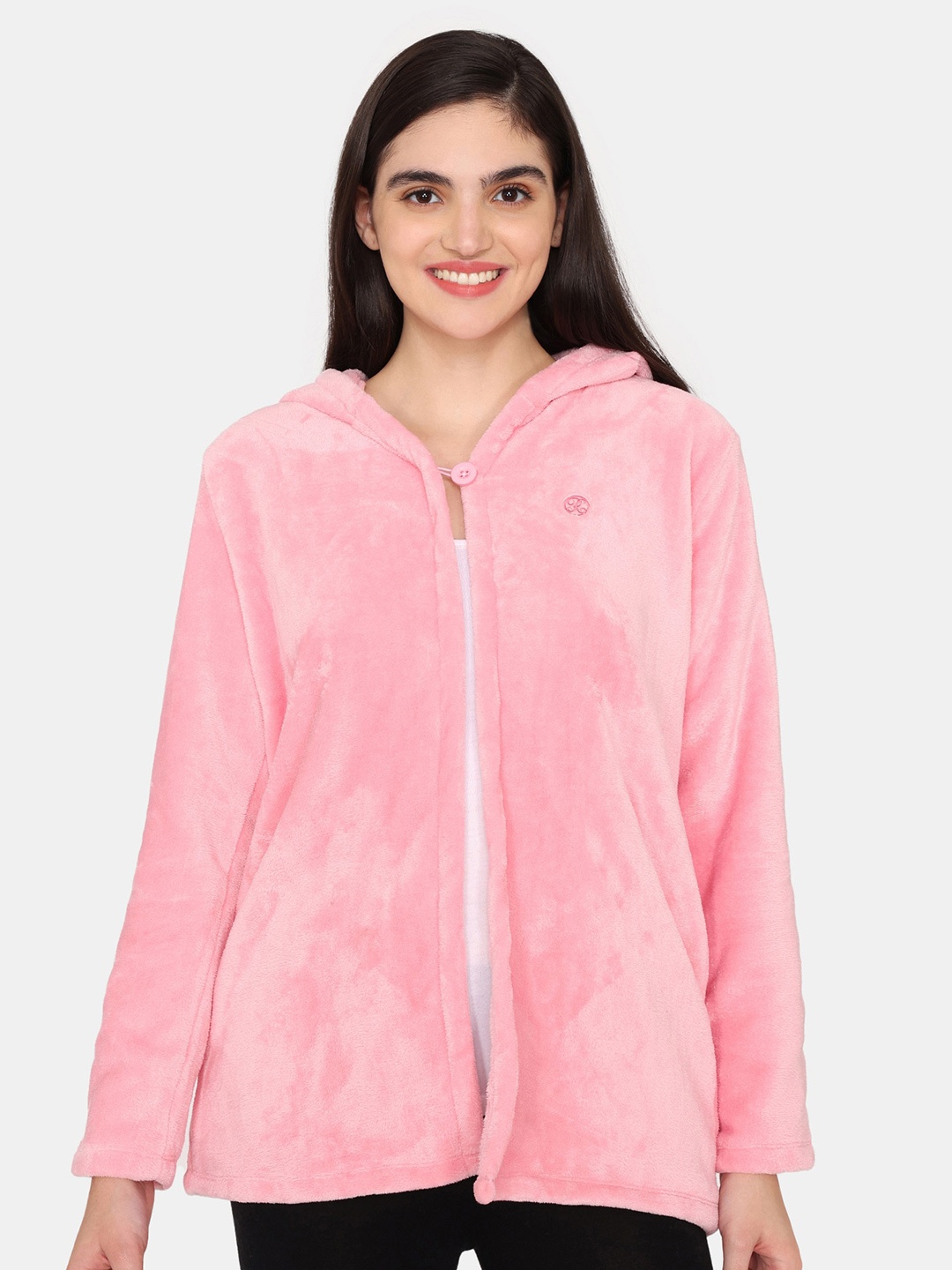 

Rosaline by Zivame Hooded Long Sleeves Sweatshirt, Pink
