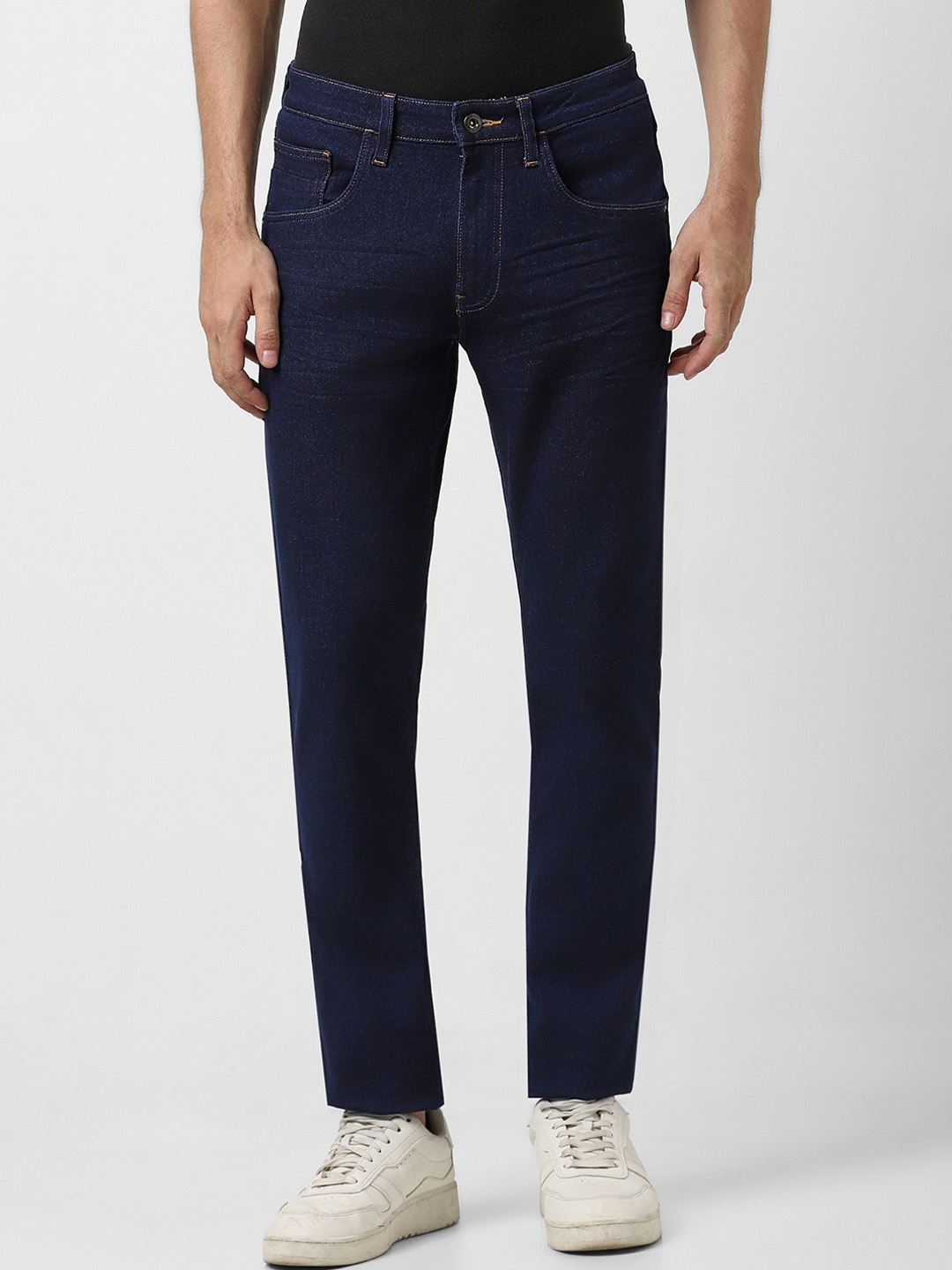 

VAN HEUSEN DENIM LABS Men Slim Fit Mid Rise Cotton Jeans, Navy blue