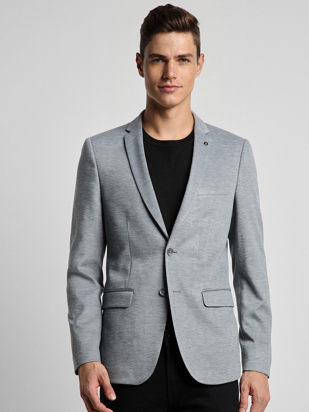 

Allen Solly Ultra Slim-Fit Single-Breasted Casual Blazer, Grey