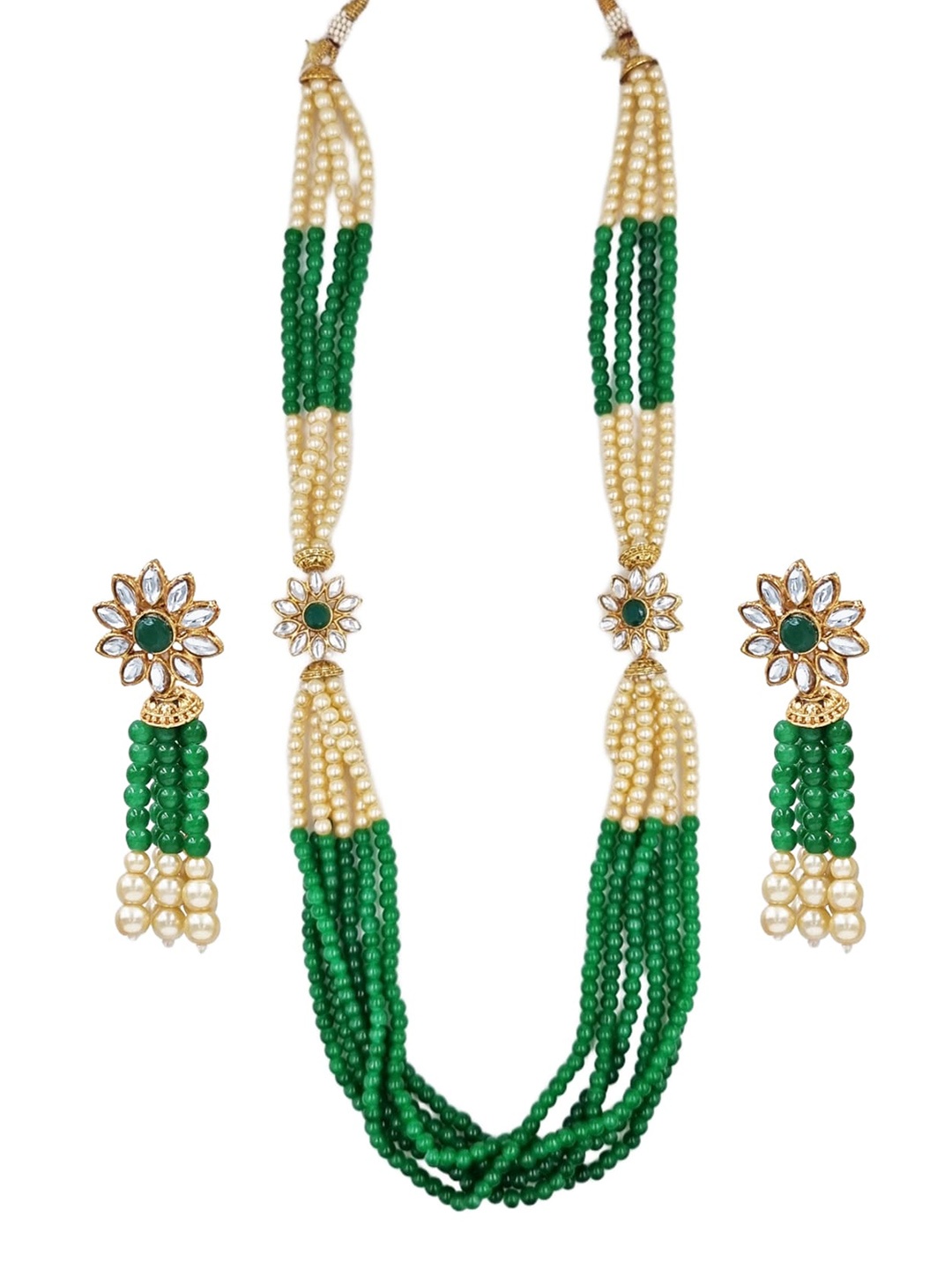 

Anouk Gold-Plated Kundan-Studded & Beaded Jewellery Set