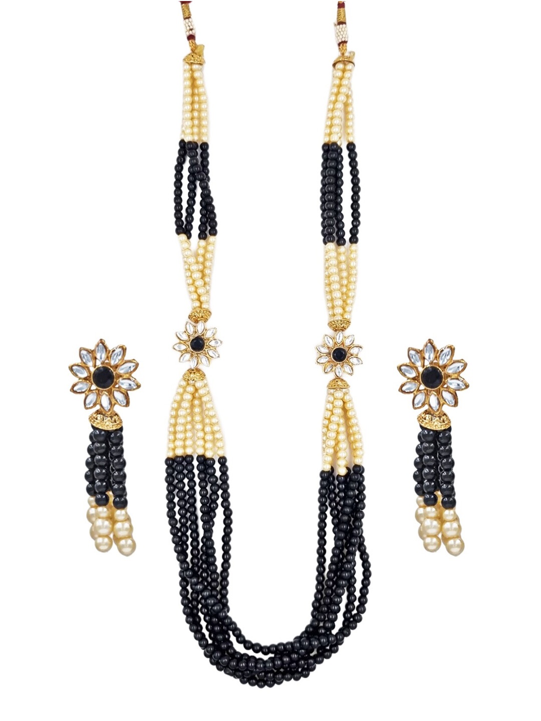 

Anouk Gold Plated Kundan Studded & Beaded Jewellery Set