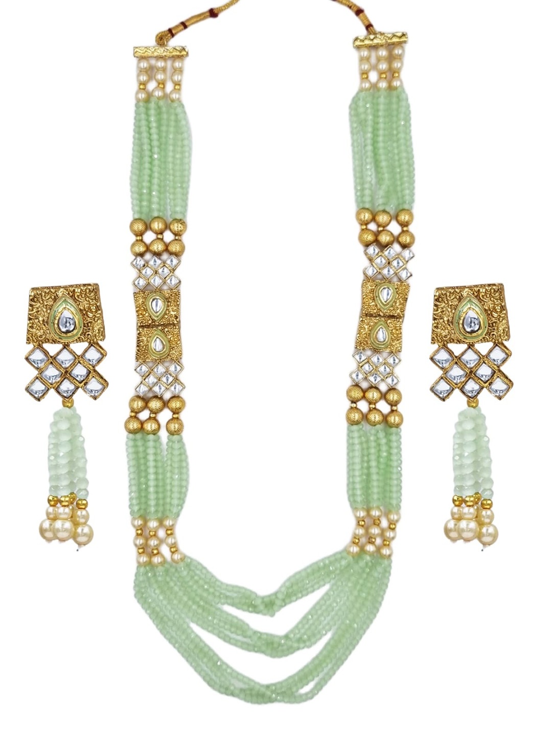 

Anouk Gold-Plated Kundan-Studded & Beaded Jewellery Set
