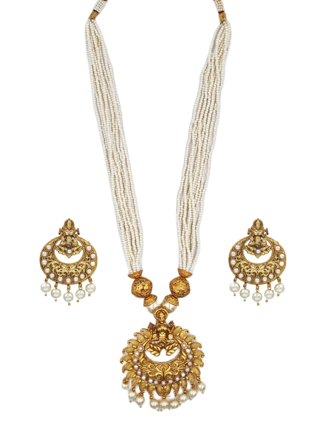 

Anouk Gold-Plated Kundan-Studded & Beaded Jewellery Set