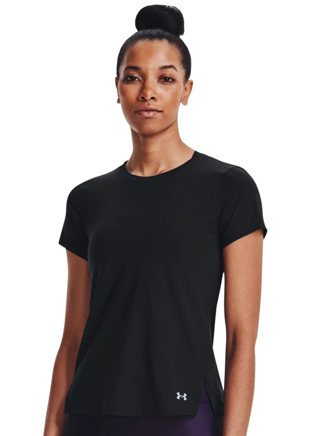 

UNDER ARMOUR Round Neck Short Sleeves Running Slim-Fit T-Shirt, Black