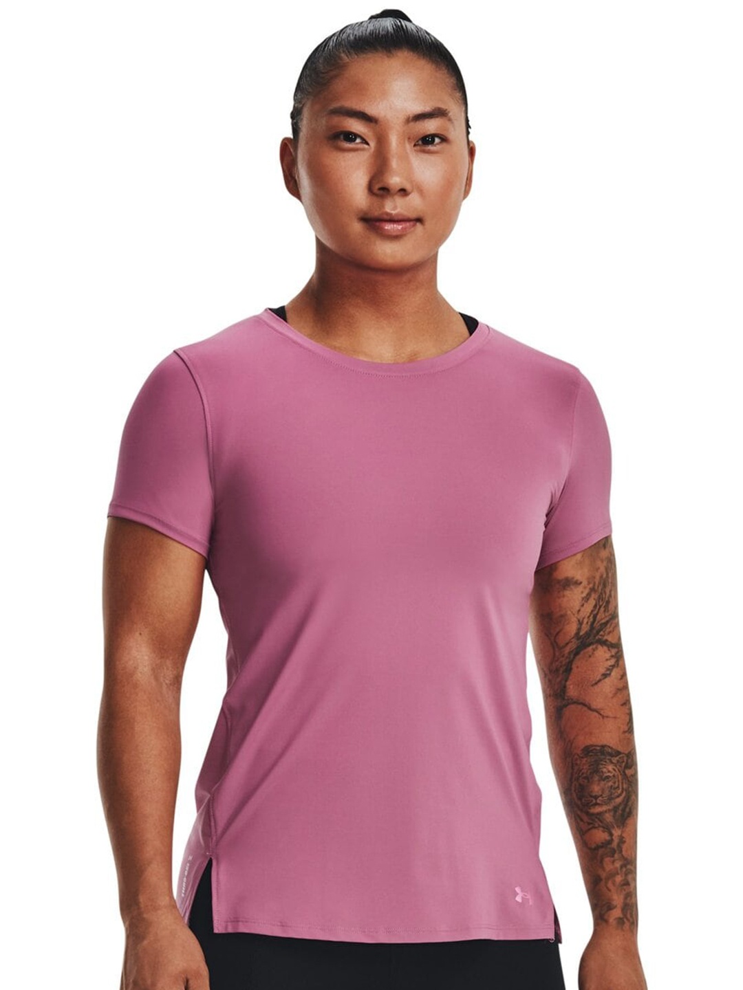 

UNDER ARMOUR Round Neck Slim Fit Sports T-Shirt, Pink