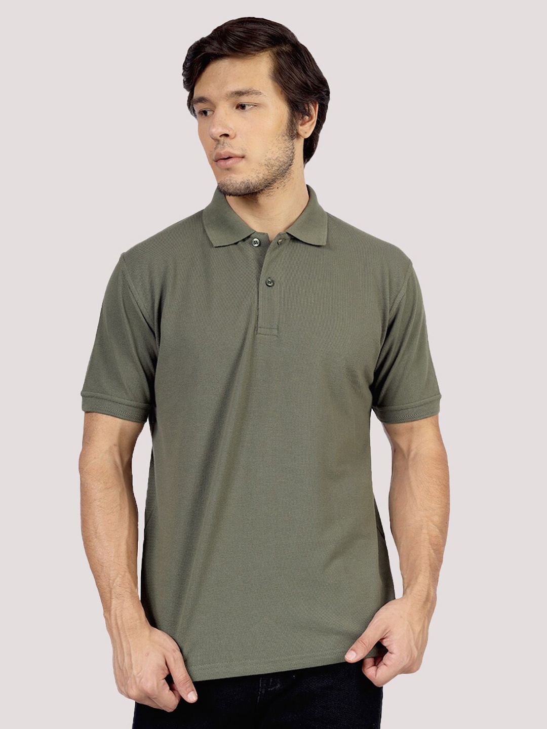 

Greylongg Polo Collar Short Sleeves T-shirt, Green