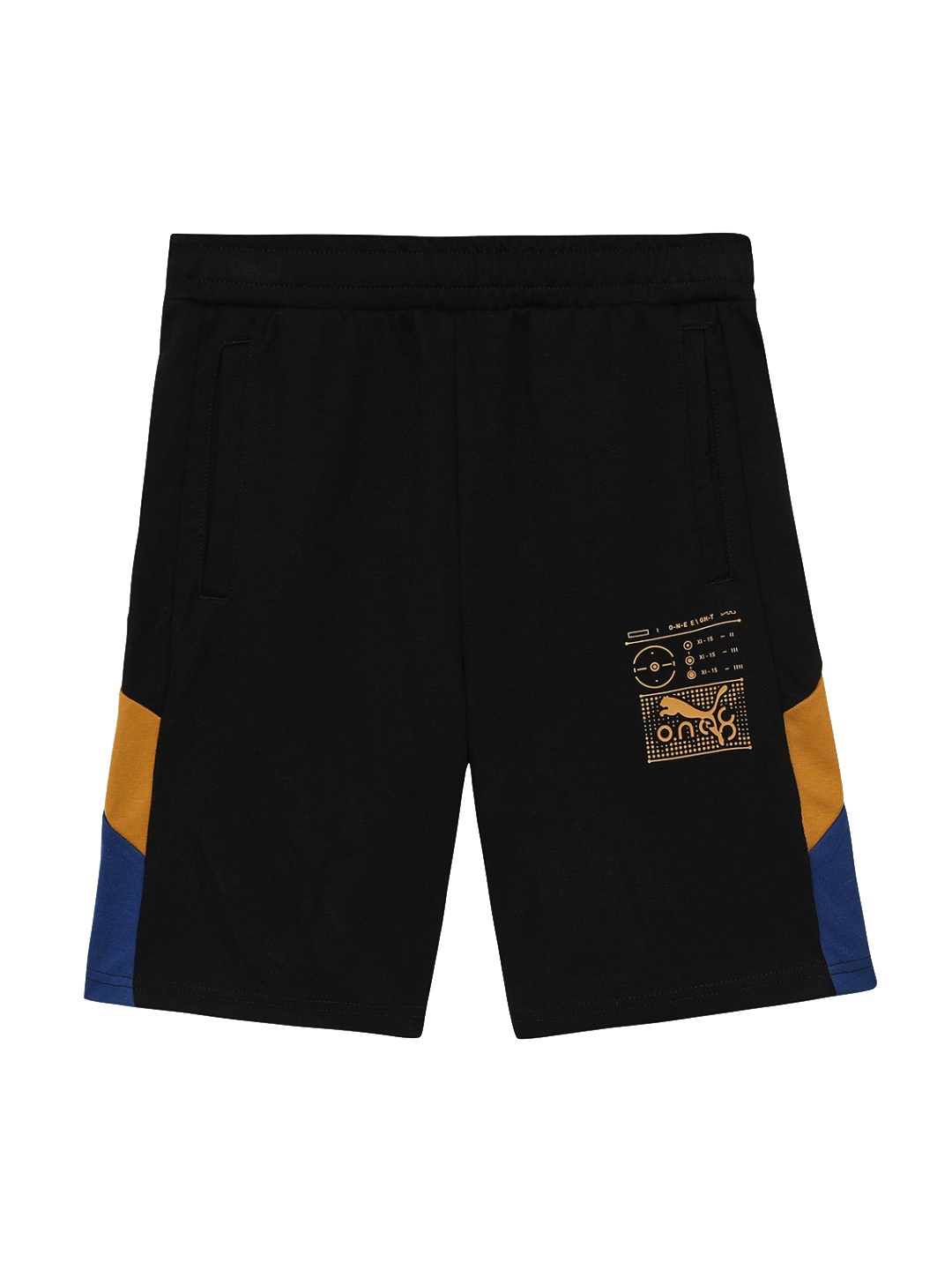 

one8 x PUMA Boys Knitted Cotton Shorts, Black