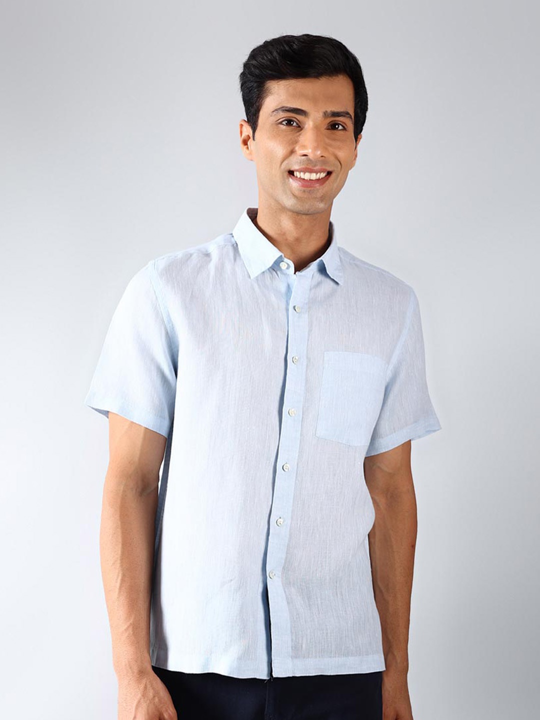

Fabindia Spread Collar Casual Shirt, Blue