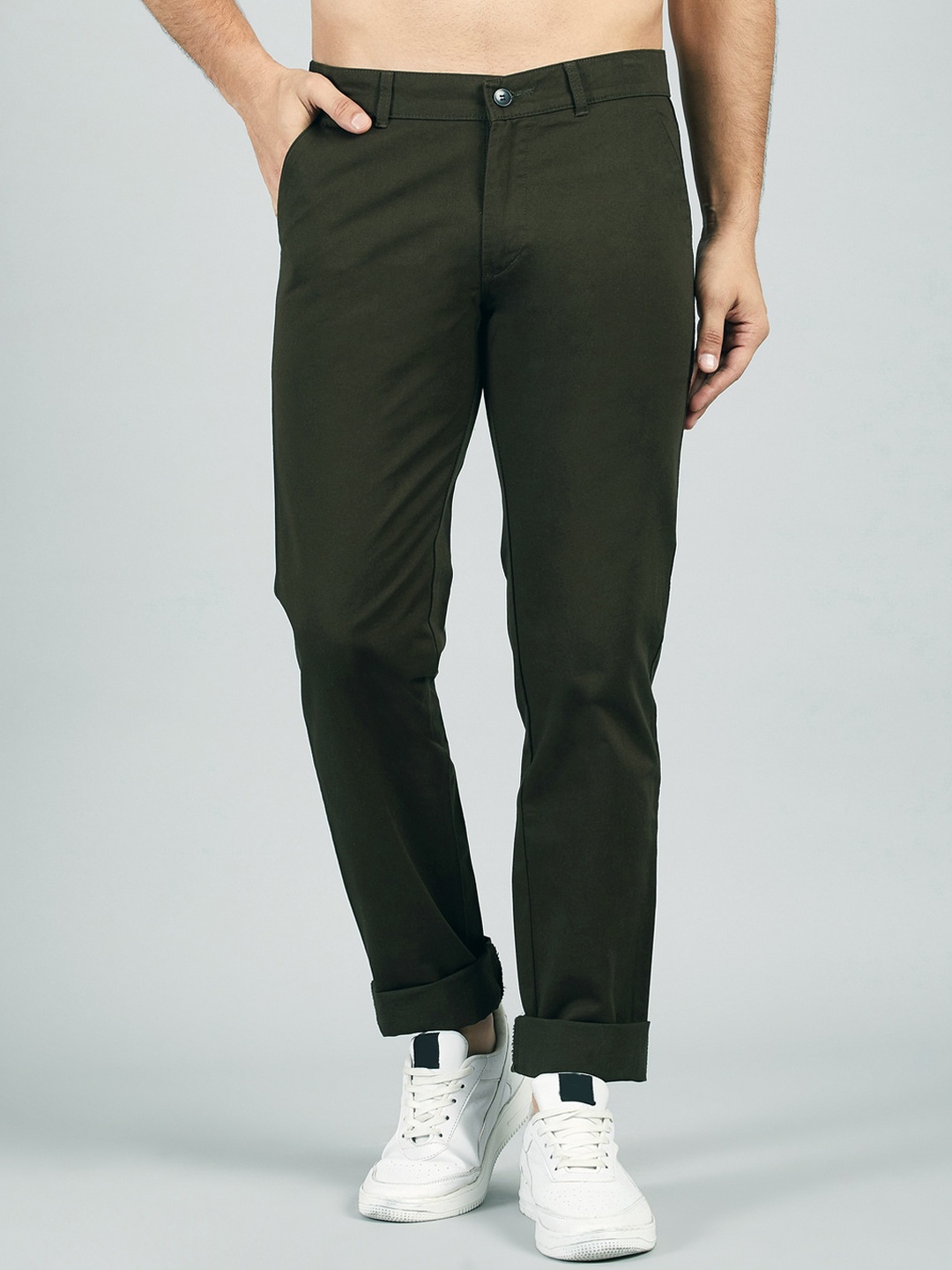 

STUDIO NEXX Men Green Relaxed Trousers
