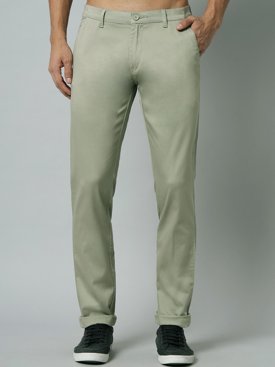 

STUDIO NEXX Men Green Slim Fit Trousers