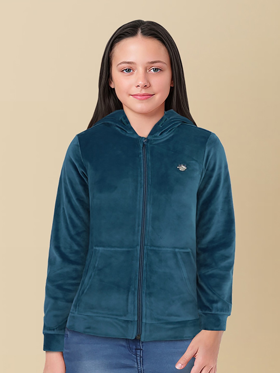 

Allen Solly Junior Girls Hooded Long Sleeves Sweatshirt, Blue