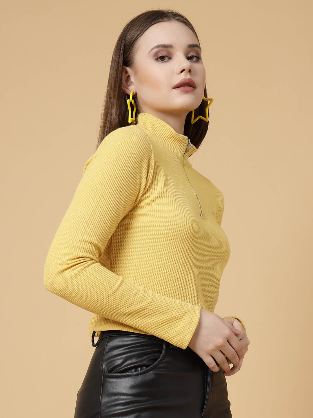 

Rigo Long Sleeves Cotton Top, Yellow